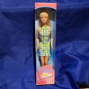 Barbie Blue and Green Geometric Dress Doll